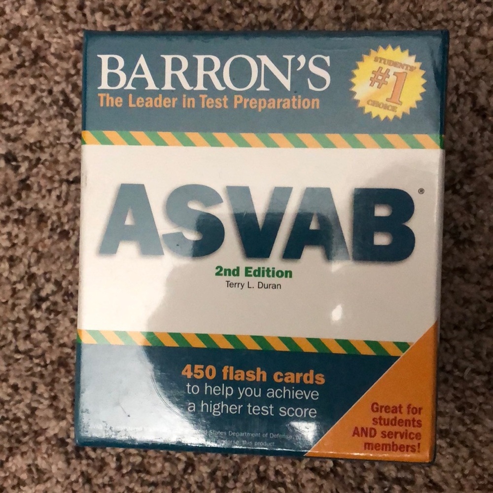 Barron’s ASVAB 2nd edition flash cards